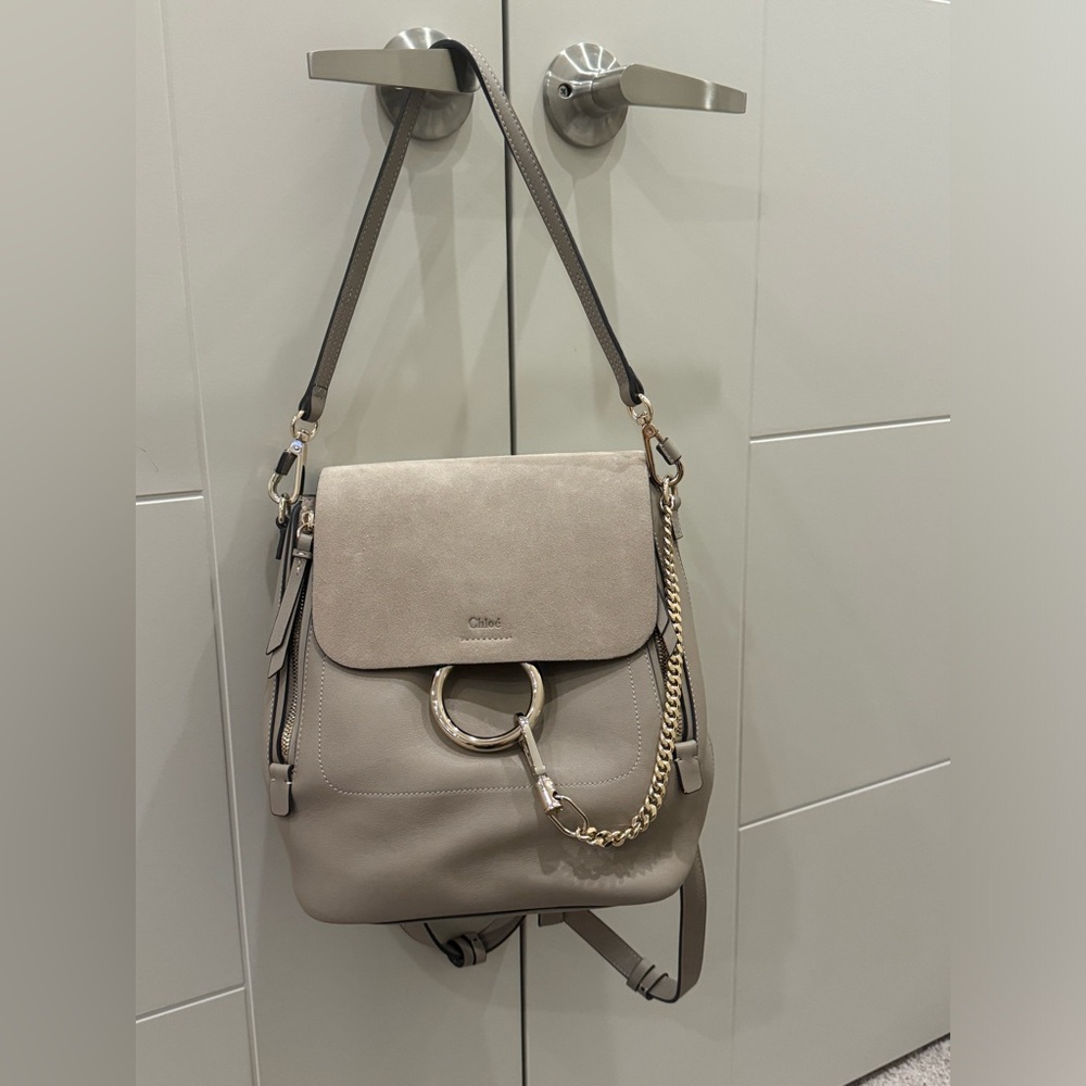 Like New Chloe Faye Leather Backpack Shoulder Bag Suede shoes purse - Picture 1 of 12